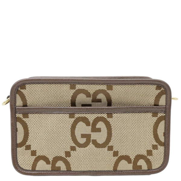 GUCCI Mini Jumbo GG Canvas Crossbody Bag Beige 696075