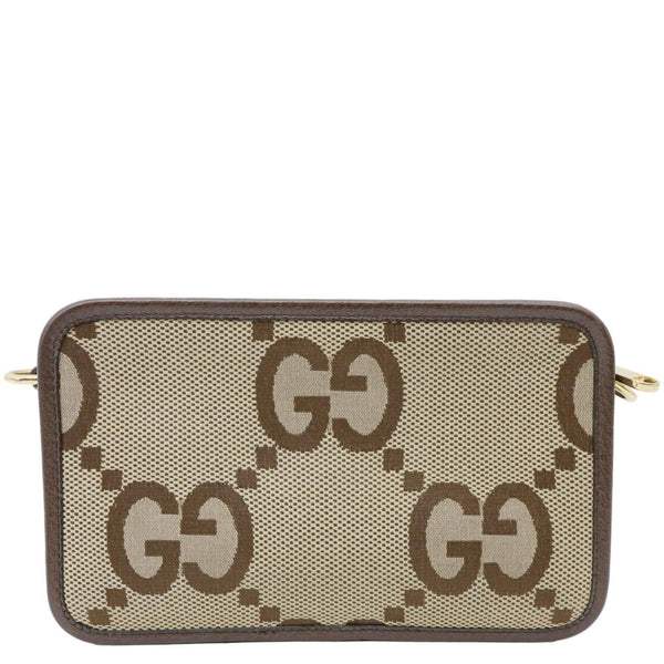 GUCCI Mini Jumbo GG Canvas Crossbody Bag Beige 696075
