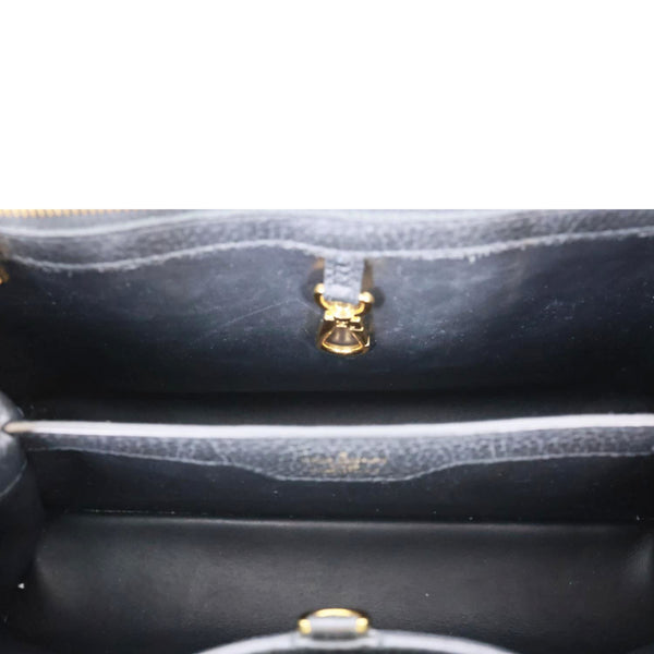 LOUIS VUITTON Capucine MM Taurillon Leather Crossbody Bag Black