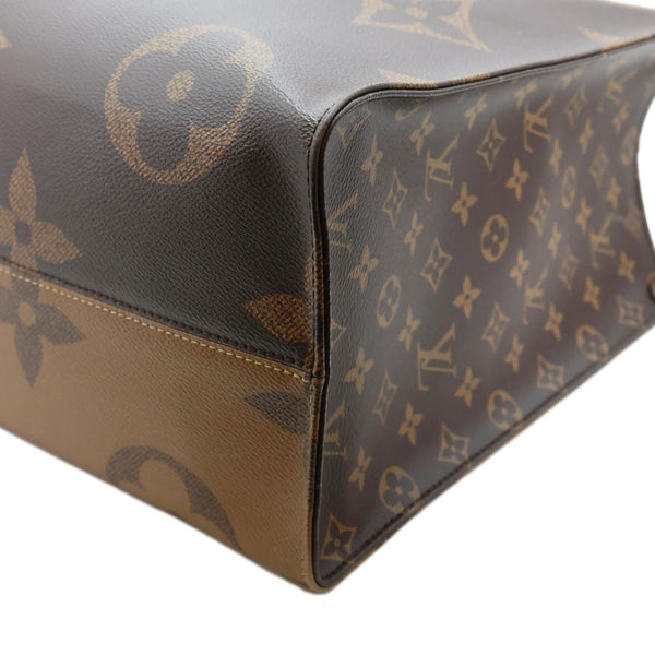LOUIS VUITTON Onthego GM Giant Monogram Reverse Canvas Tote Shoulder Bag Brown