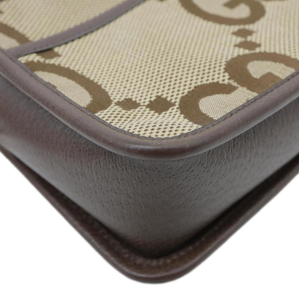GUCCI Mini Jumbo GG Canvas Crossbody Bag Beige 696075