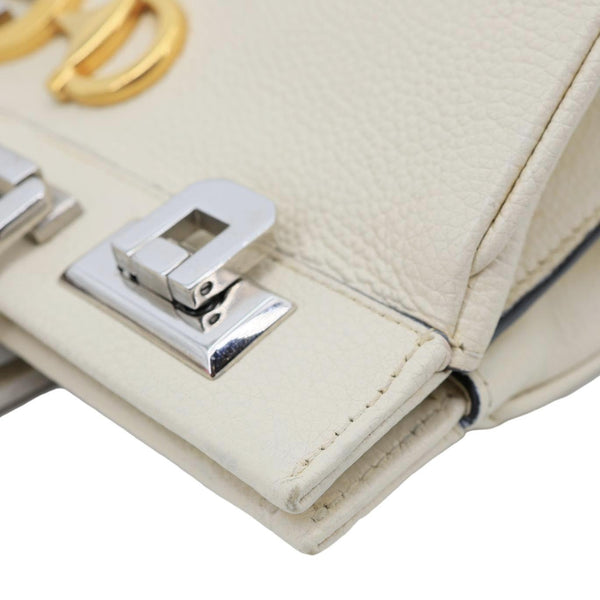 GUCCI Zumi Small Leather Top Handle Shoulder Bag Off White 569712