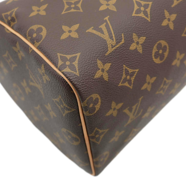 LOUIS VUITTON Speedy 25 Monogram Canvas Satchel Bag Brown