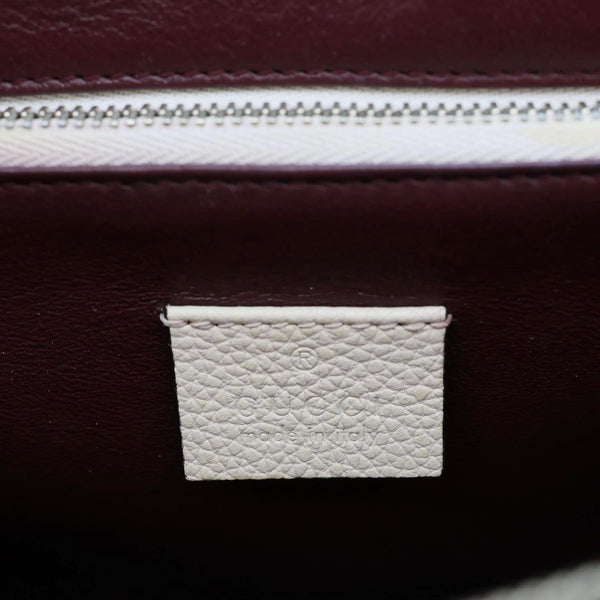 GUCCI Zumi Small Leather Top Handle Shoulder Bag Off White 569712