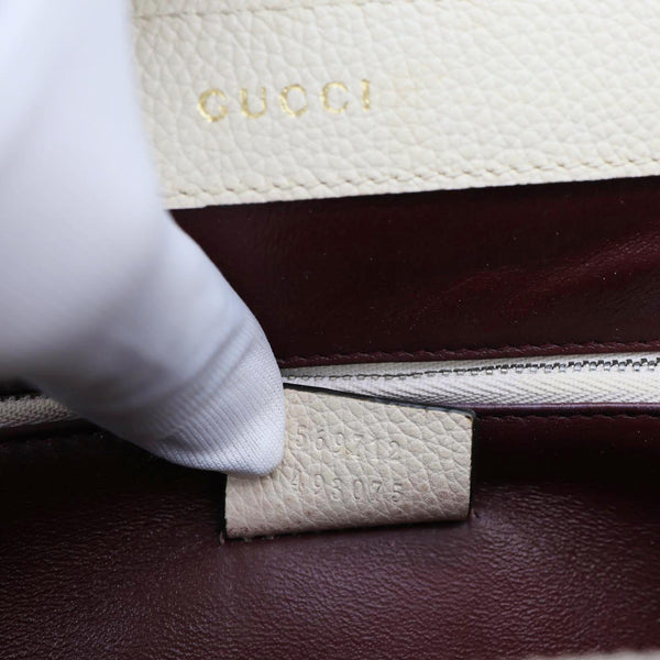 GUCCI Zumi Small Leather Top Handle Shoulder Bag Off White 569712