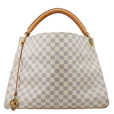 LOUIS VUITTON Artsy MM Damier Azur Hobo Bag White