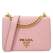 PRADA Soft Saffiano Leather Chain Crossbody Bag Pink