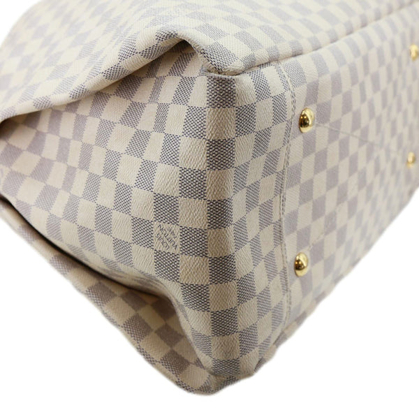 LOUIS VUITTON Artsy MM Damier Azur Hobo Bag White