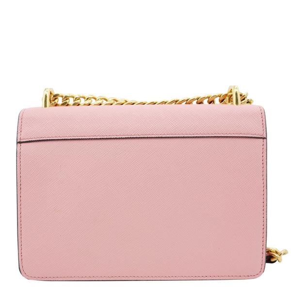 PRADA Soft Saffiano Leather Chain Crossbody Bag Pink