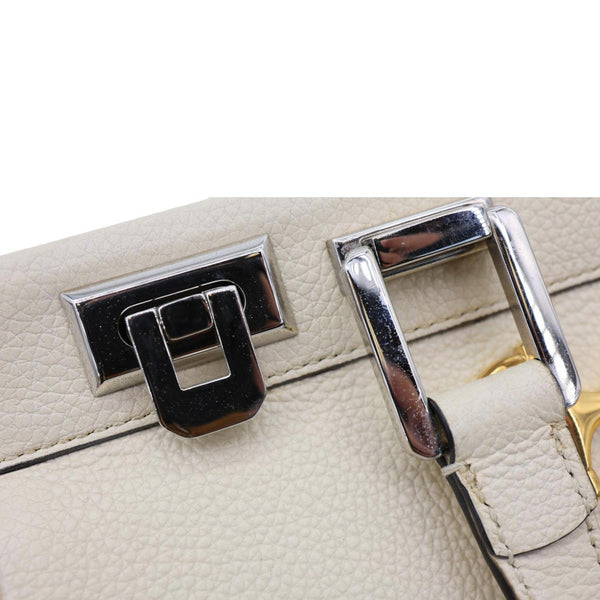 GUCCI Zumi Small Leather Top Handle Shoulder Bag Off White 569712