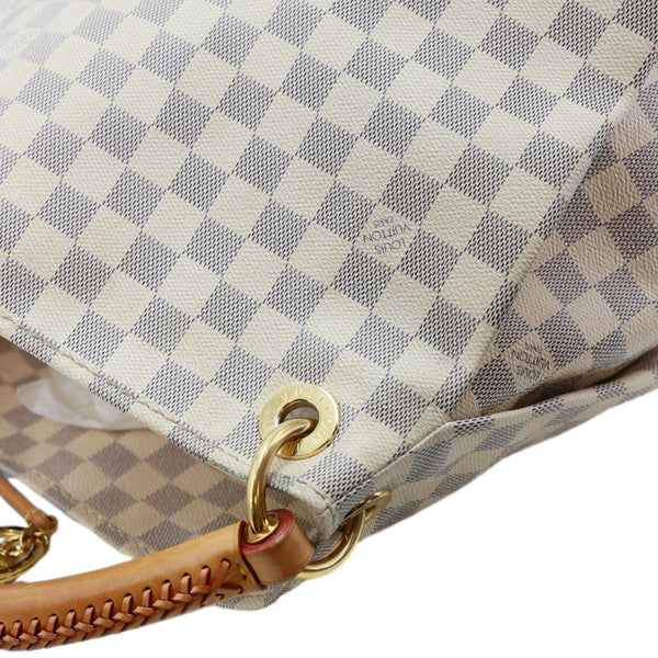 LOUIS VUITTON Artsy MM Damier Azur Hobo Bag White