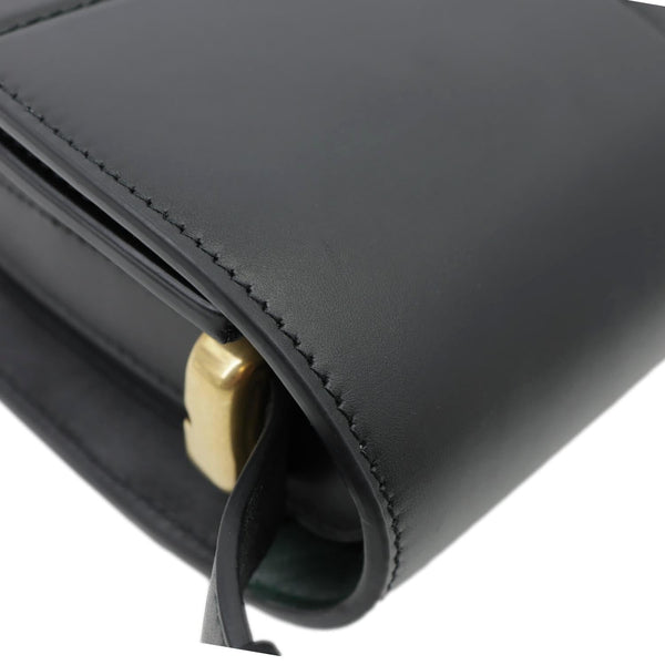 BURBERRY Snip Smooth Calfskin Leather Shoulder Bag Black