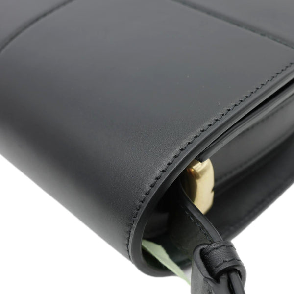 BURBERRY Snip Smooth Calfskin Leather Shoulder Bag Black