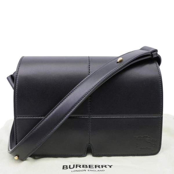 BURBERRY Snip Smooth Calfskin Leather Shoulder Bag Black