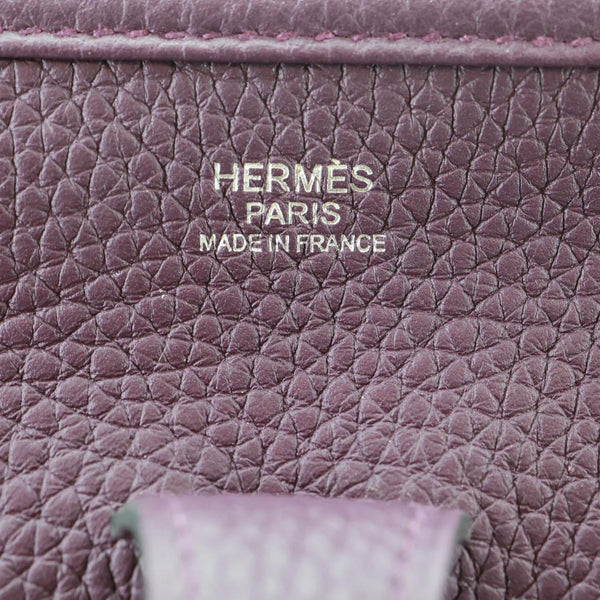 HERMES Evelyne PM Clemence Leather Crossbody Bag Purple