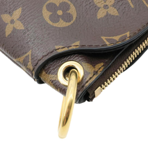 LOUIS VUITTON Flower Zipped PM Monogram Canvas Tote Shoulder Bag Black