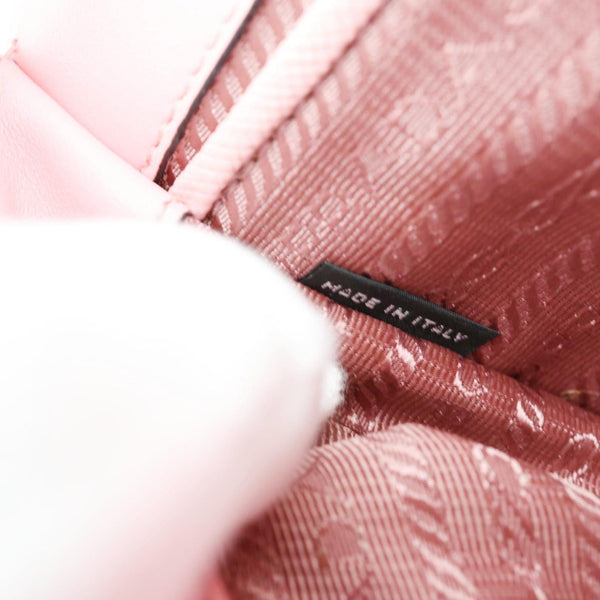 PRADA Soft Saffiano Leather Chain Crossbody Bag Pink