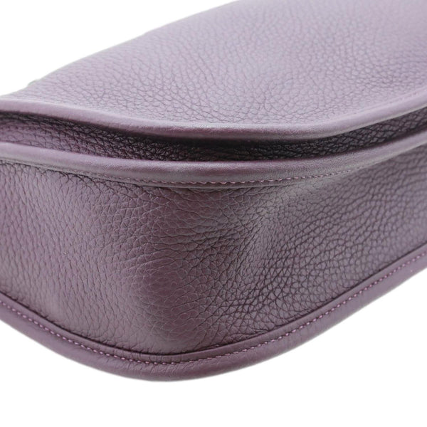 HERMES Evelyne PM Clemence Leather Crossbody Bag Purple