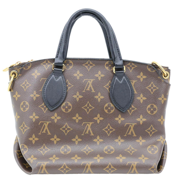 LOUIS VUITTON Flower Zipped PM Monogram Canvas Tote Shoulder Bag Black