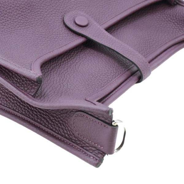 HERMES Evelyne PM Clemence Leather Crossbody Bag Purple