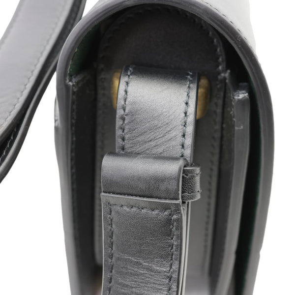 BURBERRY Snip Smooth Calfskin Leather Shoulder Bag Black