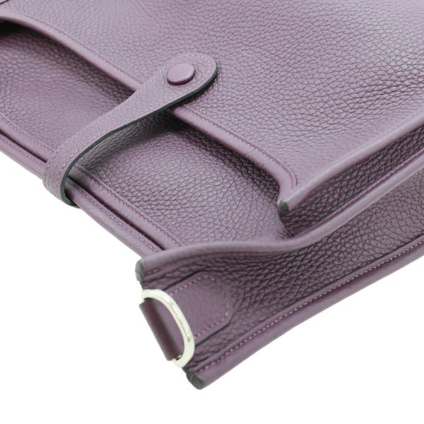 HERMES Evelyne PM Clemence Leather Crossbody Bag Purple