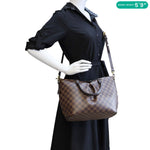 LOUIS VUITTON Siena MM Damier Ebene Shoulder Bag Brown