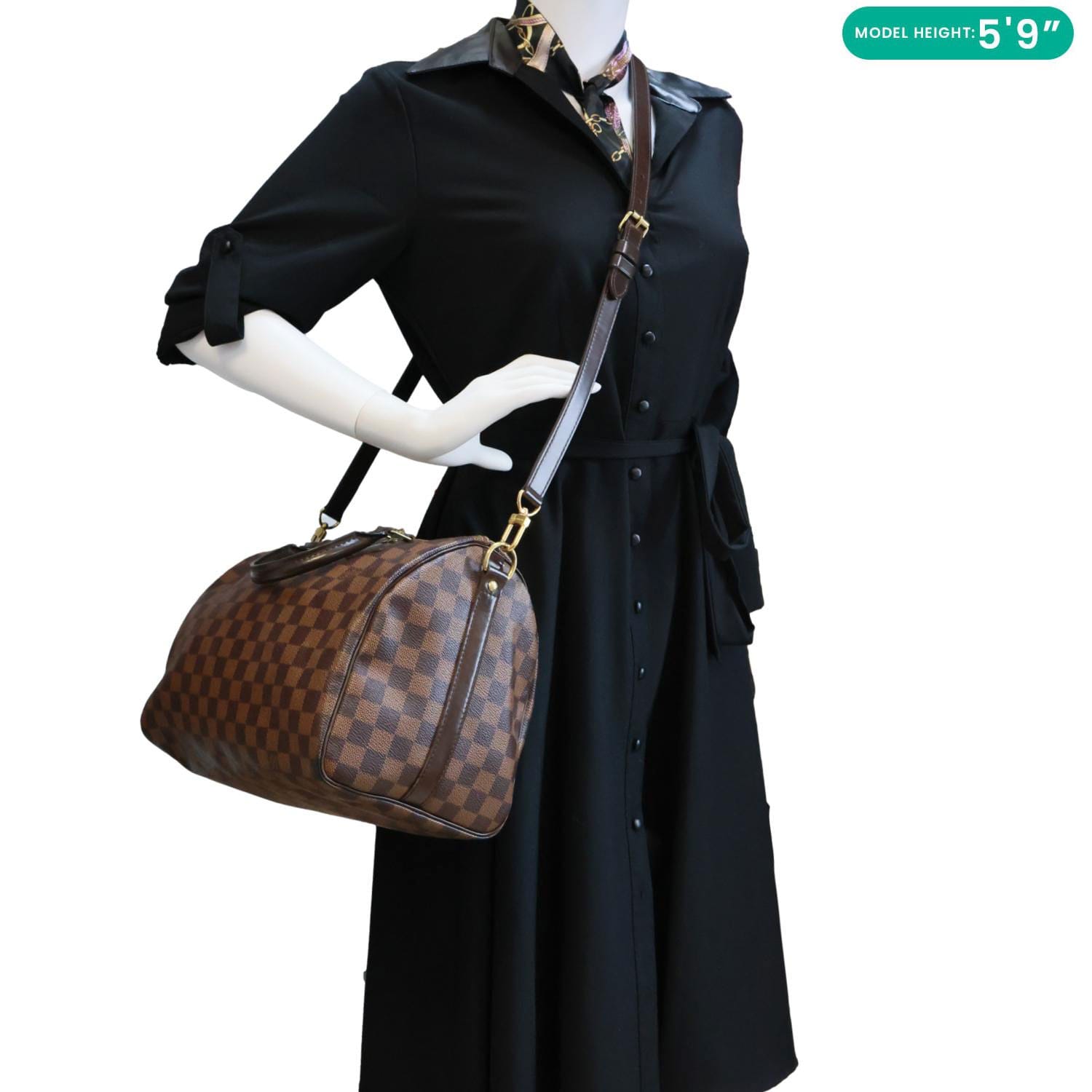 LOUIS VUITTON Speedy 30 Bandouliere Damier Ebene Shoulder Bag Brown