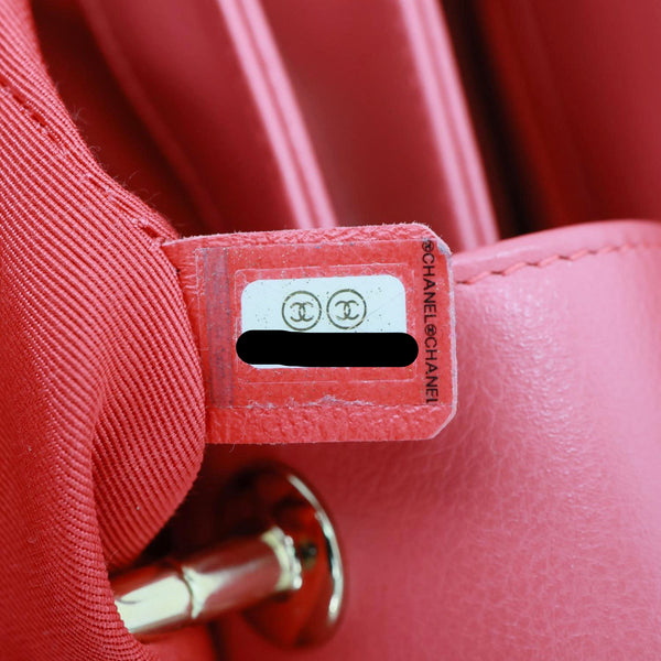 CHANEL Stitched Chevron Calfskin Leather Chic Shopping Tote Bag Pink