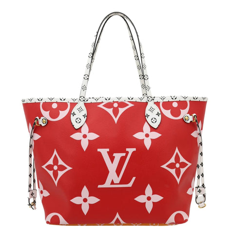 Louis Vuitton Neverfull MM Tote Rouge Giant Monogram Tote Bag Red