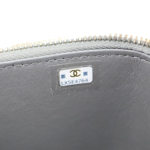 CHANEL Classic Top Handle Quilted Lambskin Leather Vanity Case Crossbody Bag Grey