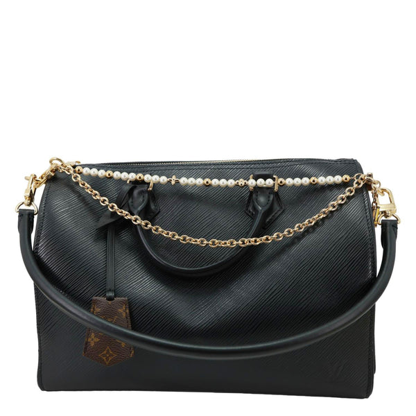 LOUIS VUITTON Speedy Soft 30 Epi Leather Shoulder Bag Black