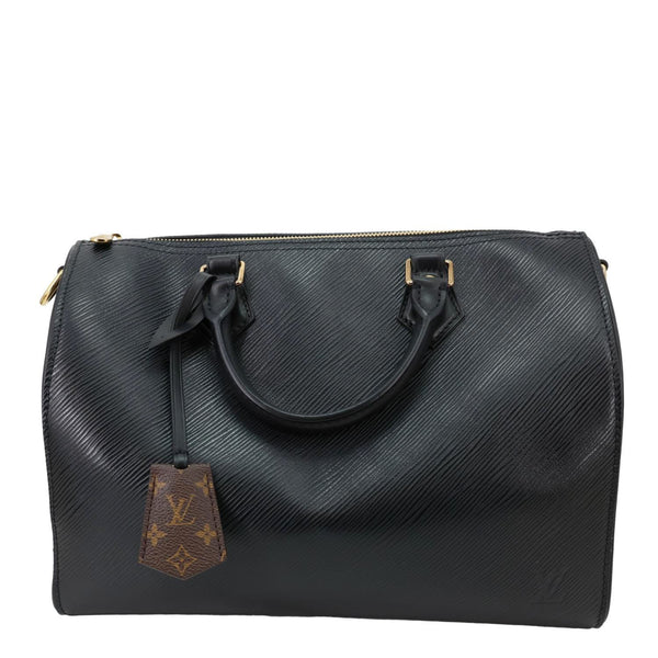 LOUIS VUITTON Speedy Soft 30 Epi Leather Shoulder Bag Black