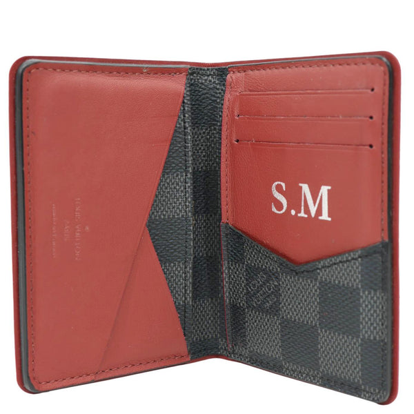 LOUIS VUITTON Pocket Organiser Damier Graphite Wallet Grey