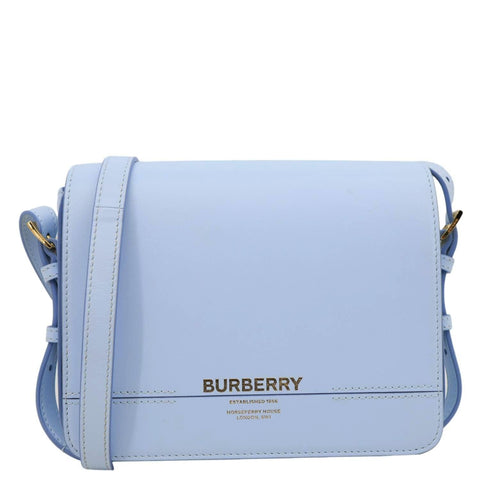 BURBERRY Grace Small Smooth Calfskin Leather Crossbody Bag Light Blue