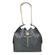 CHANEL 25 Medium Quilted Caviar Leather Shoulder Bag Black