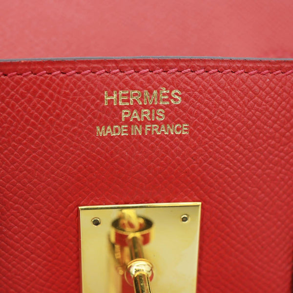 HERMES Birkin 35 Togo Leather Tote Bag Red