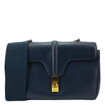 CELINE Soft Teen Leather Shoulder Bag Blue