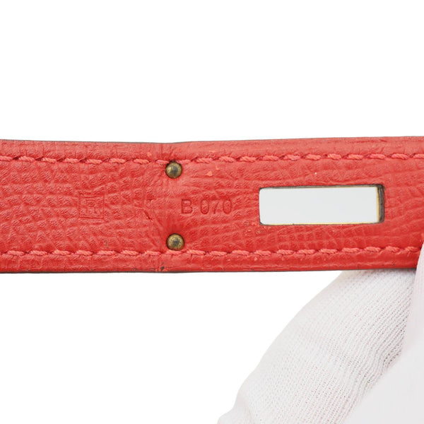 HERMES Birkin 35 Togo Leather Tote Bag Red