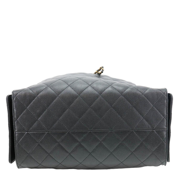 CHANEL 25 Medium Quilted Caviar Leather Shoulder Bag Black