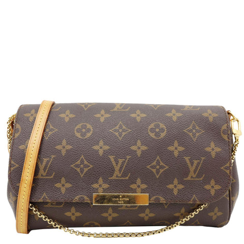 LOUIS VUITTON Favorite MM Monogram Canvas Shoulder Bag Brown
