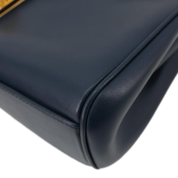 CELINE Soft Teen Leather Shoulder Bag Blue