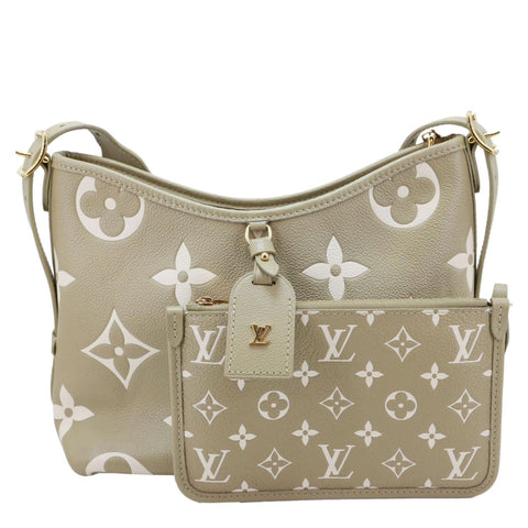 LOUIS VUITTON Carryall PM Monogram Empreinte Leather Shoulder Bag Beige