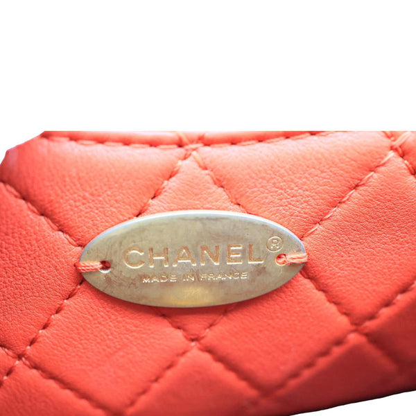CHANEL Multi Pouching Flap Quilted Calfskin Leather Crossbody Bag Orange