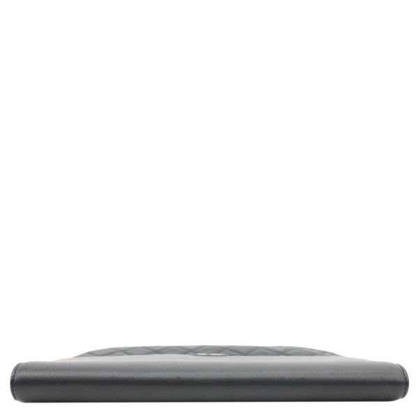 CHANEL CC Box O Case Quilted Leather Pouch Black
