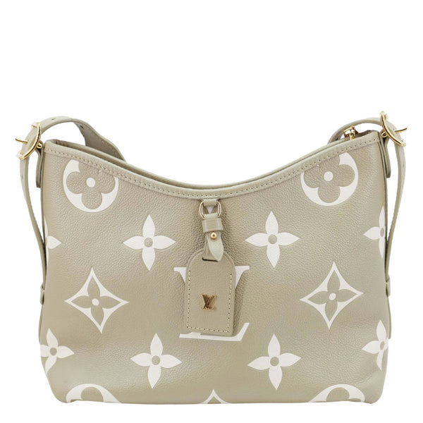 LOUIS VUITTON Carryall PM Monogram Empreinte Leather Shoulder Bag Beige