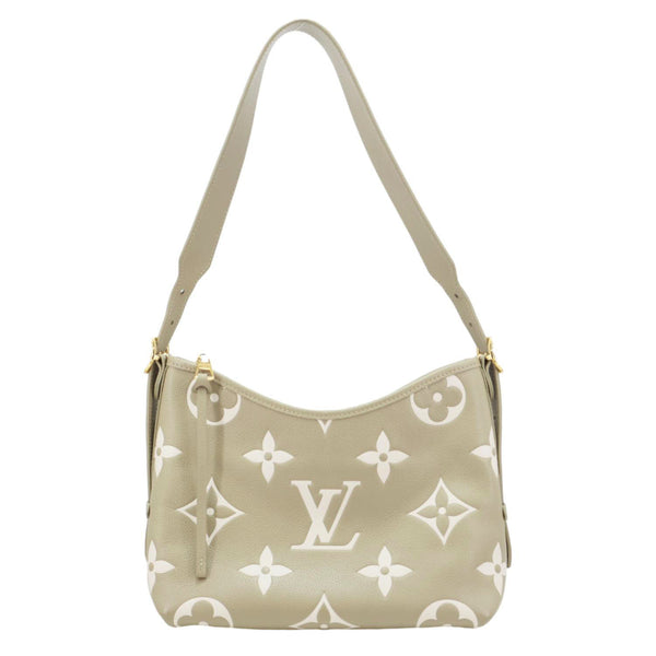 LOUIS VUITTON Carryall PM Monogram Empreinte Leather Shoulder Bag Beige