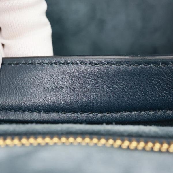 CELINE Soft Teen Leather Shoulder Bag Blue
