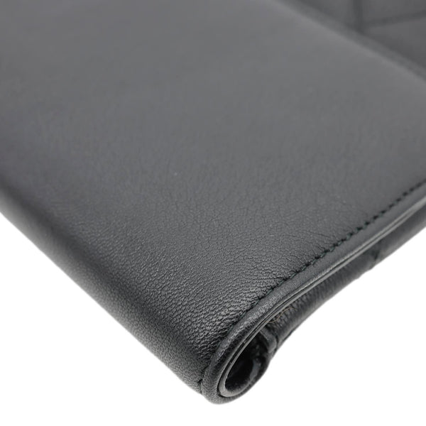 CHANEL CC Box O Case Quilted Leather Pouch Black