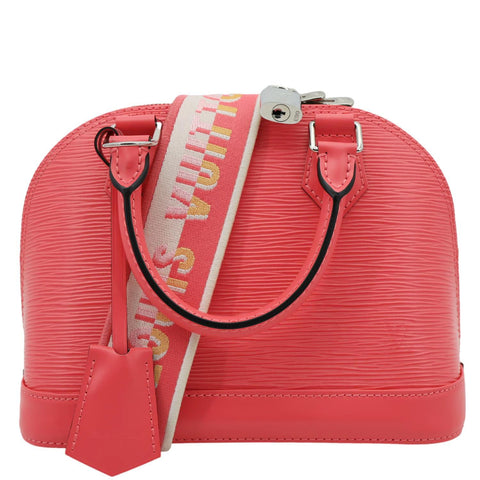 LOUIS VUITTON Alma BB Epi Leather Satchel Crossbody Bag Pink